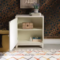 Kirklands Home Cabinets & Sideboards|Smokey Resin Medallion Door Cabinet White