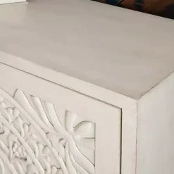 Kirklands Home Cabinets & Sideboards|Smokey Resin Medallion Door Cabinet White