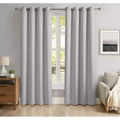 Kirklands Home Curtains & Drapes|Smoky Blackout Curtain Panel Set, 108 in. Gray