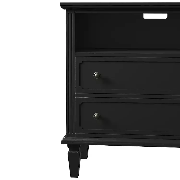 Kirklands Home Nightstands|Smooth 2-Drawer Wood Nightstand Black