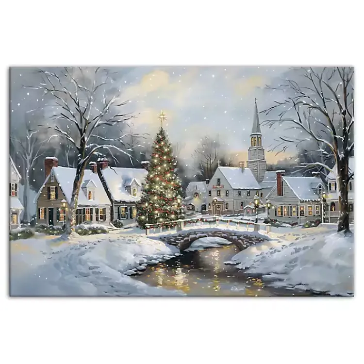New Snow Winter Village Canvas Art Print Christmas Art & Wall Decor
