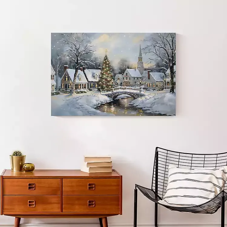New Snow Winter Village Canvas Art Print Christmas Art & Wall Decor