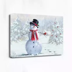 Sale Snowman and Cardinal Canvas Art Print Christmas Art & Wall Decor