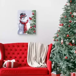 Clearance Snowman and Cardinal Canvas Art Print Christmas Art & Wall Decor