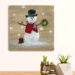 Outlet Snowman Birdhouse Canvas Christmas Art Print Christmas Art & Wall Decor