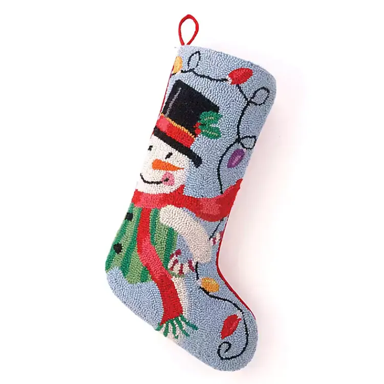 Discount Snowman Hooked Wool Christmas Stocking Christmas Stockings & Stocking Holders
