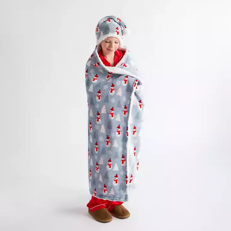 Sale Snowman Kids Hooded Throw Blankets & Throws