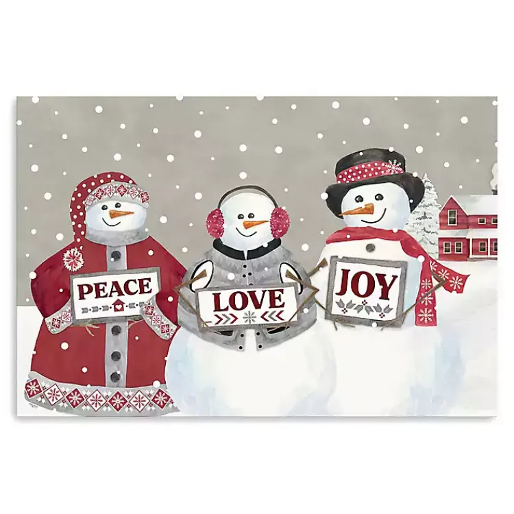 Snowman Peace Love Joy Christmas Wall Art Christmas Art & Wall Decor