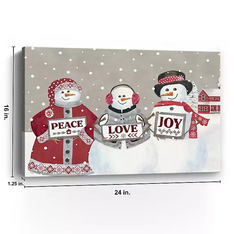 Snowman Peace Love Joy Christmas Wall Art Christmas Art & Wall Decor