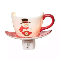 Sale Snowman Teacup Nightlight Christmas Decorations