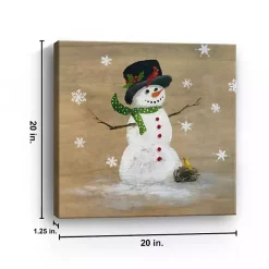 Best Snowman Yellow Bird Canvas Christmas Art Print Christmas Art & Wall Decor