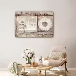 Outlet Snowy Barn View Canvas Art Print, 24x36 Christmas Art & Wall Decor