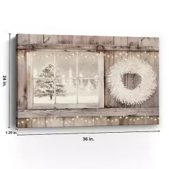 Outlet Snowy Barn View Canvas Art Print, 24x36 Christmas Art & Wall Decor