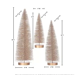 Outlet Snowy Bronze Bristle Christmas Trees, Set of 3 Christmas Decorations
