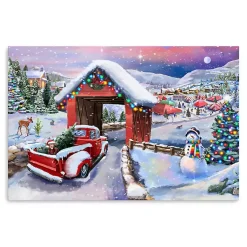 Discount Snowy Christmas Road Trip Canvas Art Print, 24x36 Christmas Art & Wall Decor