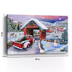 Discount Snowy Christmas Road Trip Canvas Art Print, 24x36 Christmas Art & Wall Decor