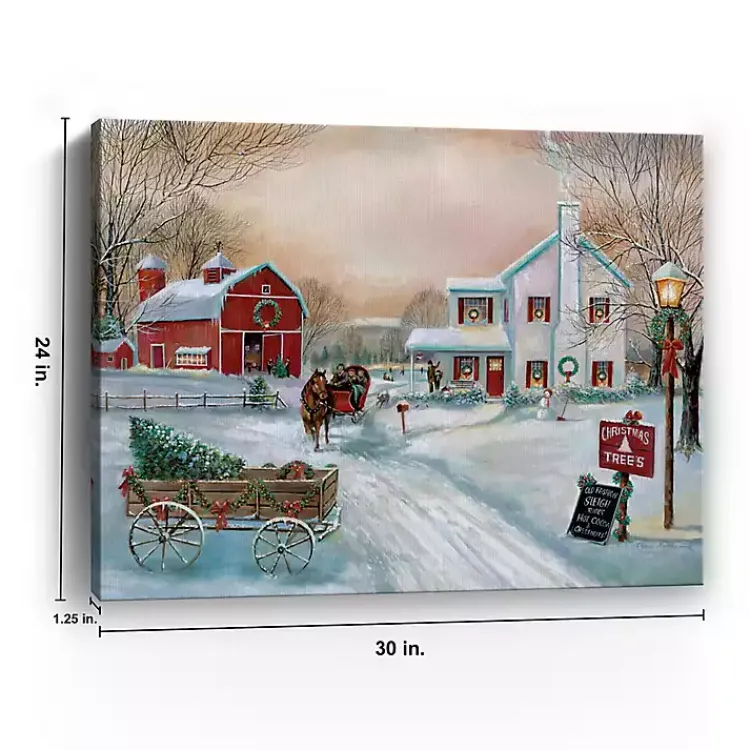 Clearance Snowy Christmas Tree Farm Canvas Art Print Christmas Art & Wall Decor