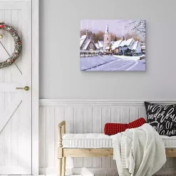 Clearance Snowy Christmas Village Canvas Art Print Christmas Art & Wall Decor