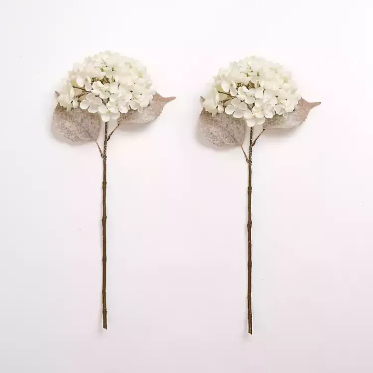 Snowy Cream Hydrangea Stems, Set of 2 Stems & Bouquets