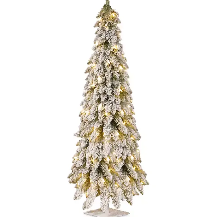 Clearance Snowy Downswept Pre-Lit Alpline Tree, 5 ft. Christmas Trees