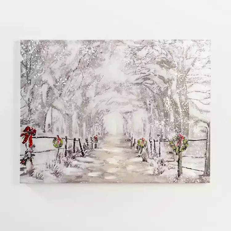 Snowy Drive Canvas Art Print Christmas Art & Wall Decor