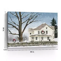 Best Snowy Grandma's House Canvas Art Print, 40x30 in. Christmas Art & Wall Decor