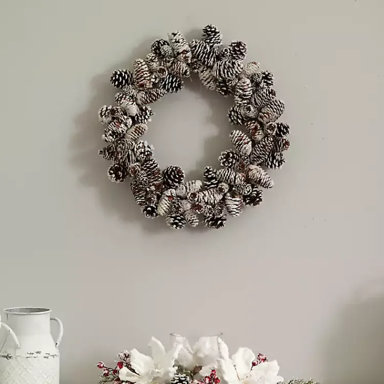 Outlet Snowy Pinecone Mix Wreath Christmas Wreaths