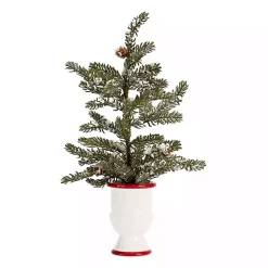 New Snowy Potted Christmas Trees, Set of 2 Christmas Arrangements & Garland