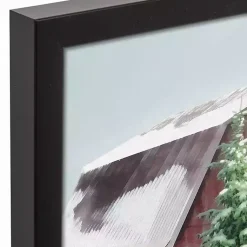 Best Snowy Red Barn Black Framed Canvas Art Print Christmas Art & Wall Decor