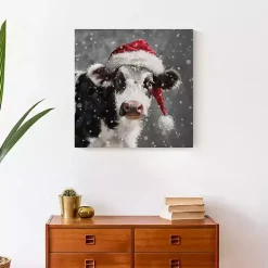 Sale Snowy Santa Cow Canvas Art Print Christmas Art & Wall Decor