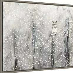Snowy Scene with Owl Canvas Wall Plaque Christmas Art & Wall Decor
