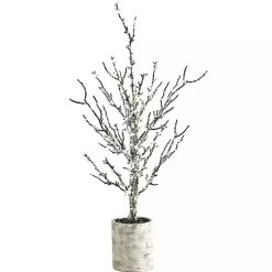Sale Snowy Twig Tree in Birch Trunk Planter, 24 in. Trees & Topiaries