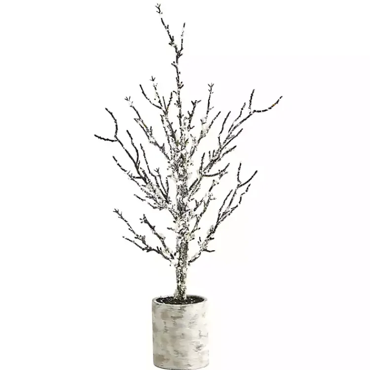 Sale Snowy Twig Tree in Birch Trunk Planter, 24 in. Trees & Topiaries