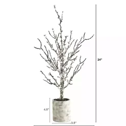 Sale Snowy Twig Tree in Birch Trunk Planter, 24 in. Trees & Topiaries