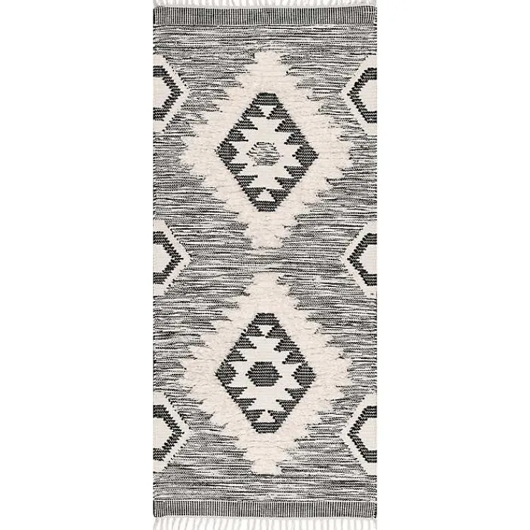 Kirklands Home Accent Rugs|Sofia Moroccan Fringe Runner Gray