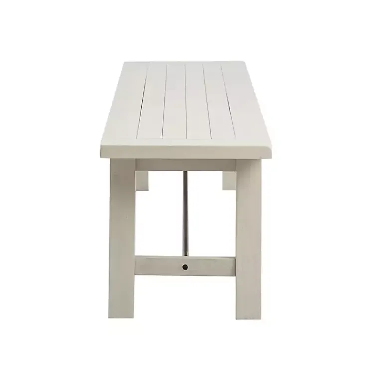 Kirklands Home Dining Chairs|Sofia Wooden Dining Bench with Metal Bars White