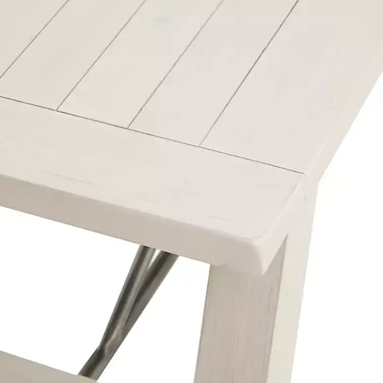 Kirklands Home Dining Chairs|Sofia Wooden Dining Bench with Metal Bars White
