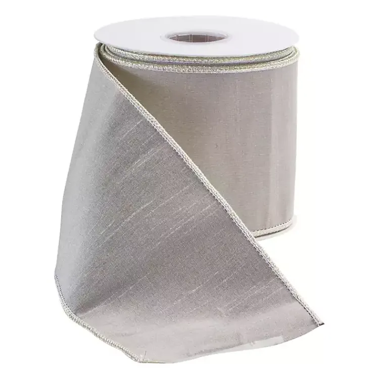 Online Soft Beige Shimmer 10 yard Christmas Ribbon Christmas Decorations