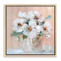 Kirklands Home Canvas Art|Soft Elegant Floral Framed Canvas Art Print