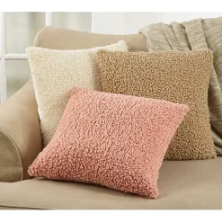 Soft Fuzzy Faux Wool Textured Throw Pillow Pillows