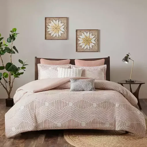 Kirklands Home Comforters|Soft Pink Tufted Full/Queen 3-pc. Comforter Set