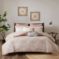 Kirklands Home Comforters|Soft Pink Tufted King 3-pc. Comforter Set