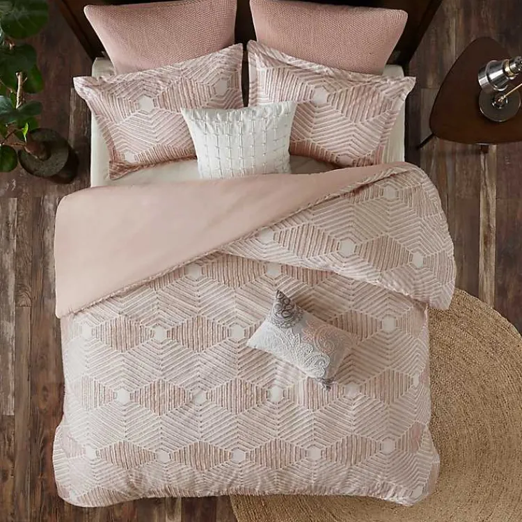 Kirklands Home Comforters|Soft Pink Tufted King 3-pc. Comforter Set