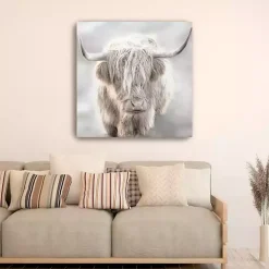 Kirklands Home Canvas Art|Solo Highland Cow Canvas Art Print, 40x40 Gray