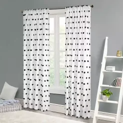 Kirklands Home Curtains & Drapes|Sophie Black Pom Pom Curtain Panel, 84 in.