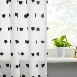 Kirklands Home Curtains & Drapes|Sophie Black Pom Pom Curtain Panel, 84 in.