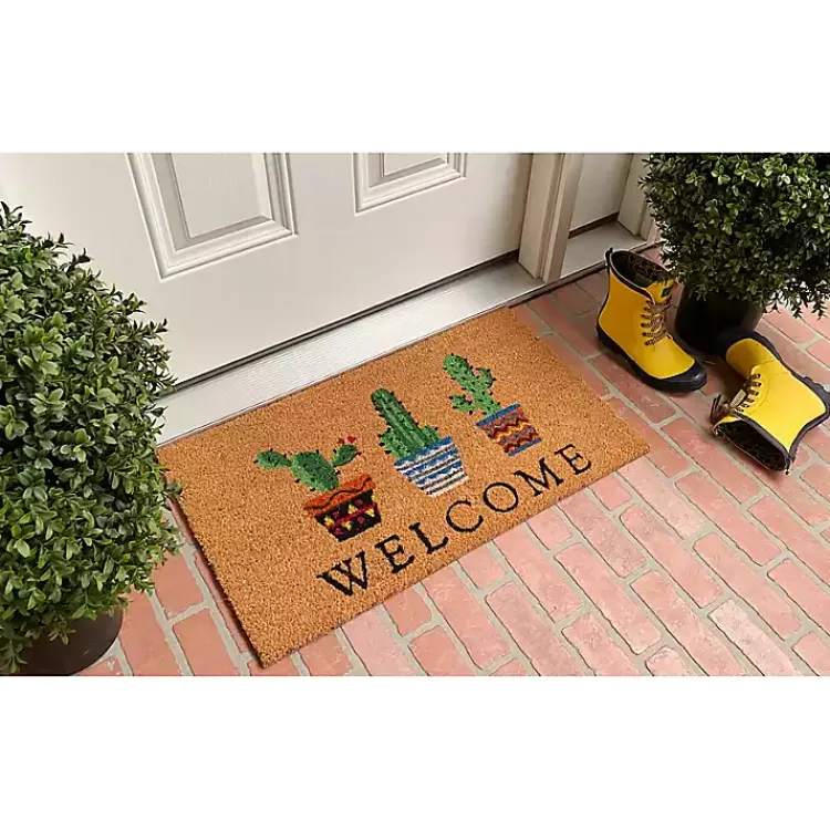 Kirklands Home Doormats|Southwestern Cactus Coir Doormat