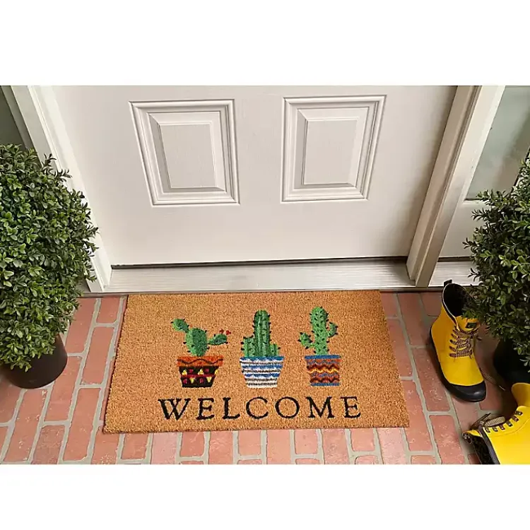 Kirklands Home Doormats|Southwestern Cactus Coir Doormat