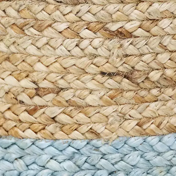 Outlet Spa Blue and Tan Woven Basket with Tassel, 17 in. Baskets & Boxes