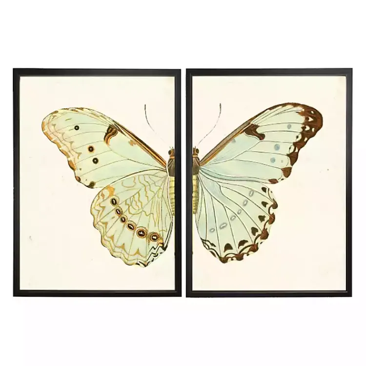Kirklands Home Framed Art|Spa Butterfly Framed Art Prints, Set of 2 Multi